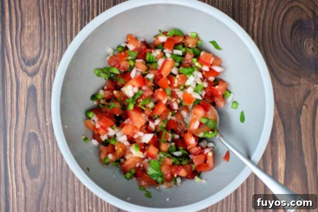Air Fried Huevos Rancheros Zesty Mexican Breakfast 5 prepare pico de gallo in a small bowl