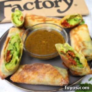 Air Fryer Copycat Cheesecake Factory Avocado Egg Rolls 13 Crispy Air Fryer Avocado Egg Rolls with Cashew Tamarind Sauce