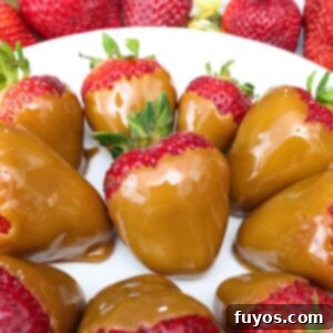 Two Ingredient Caramel Strawberry Delight 11 caramel candied strawberries recipe dinners done quick featured image