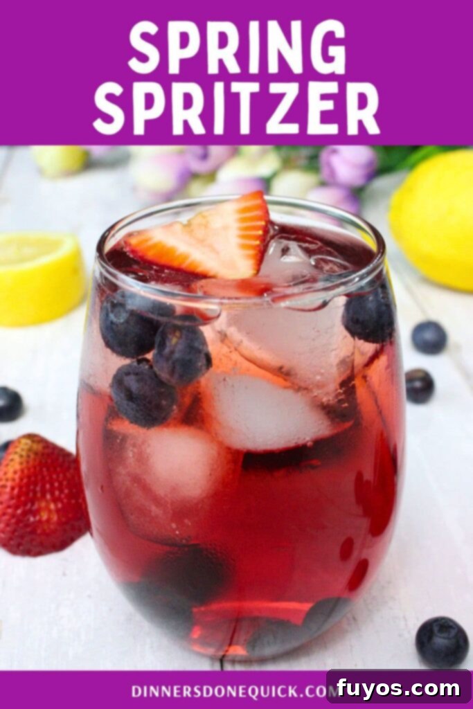 spring spritzer cocktail recipe dinners done quick pinterest vertical image with text overlay