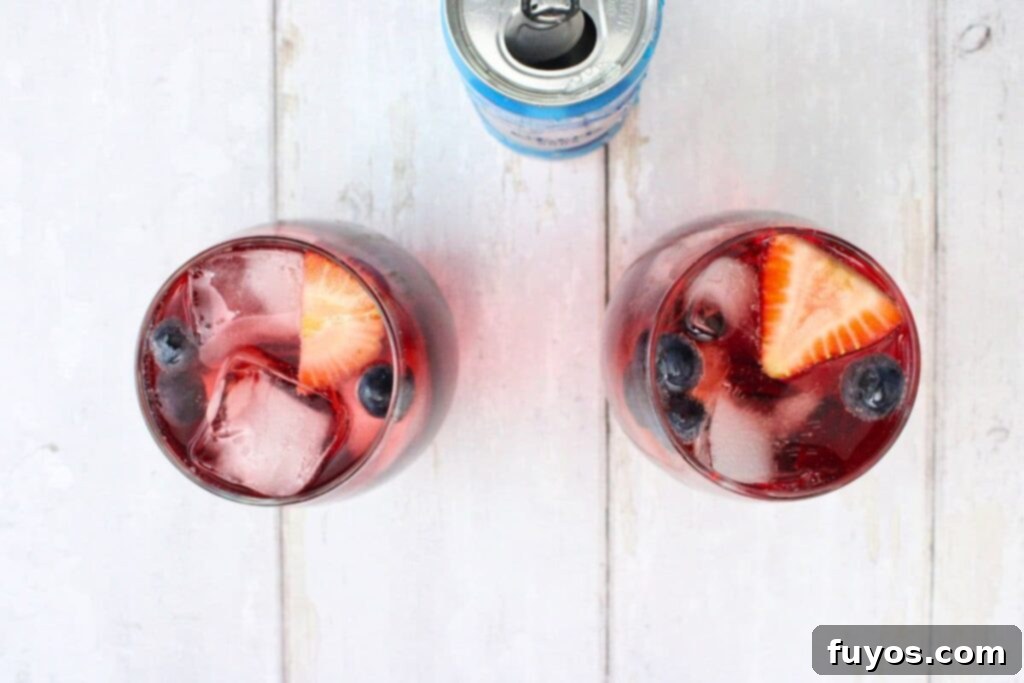 topping the spring spritzer with club soda and prosecco for fizz