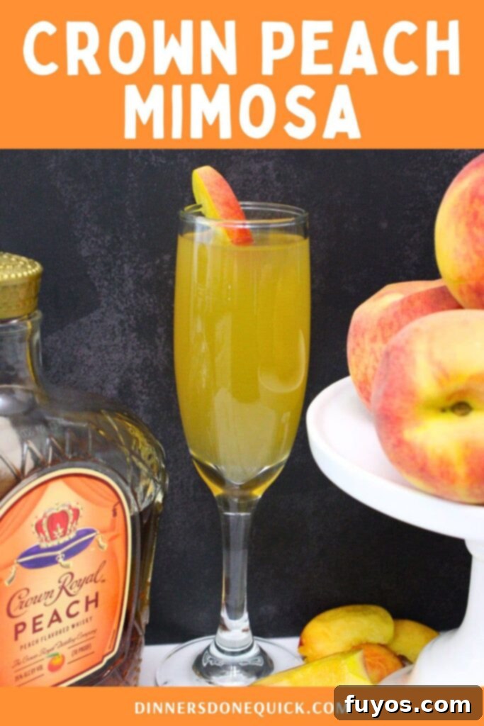 crown peach mimosa cocktail recipe dinners done quick pinterest