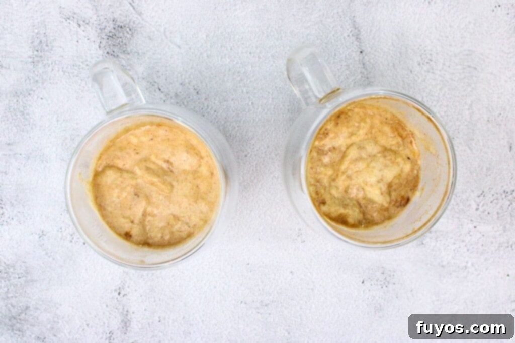 Peachy Microwave Dream in a Mug 7 add remaining ingredients to peaches and stir until combined
