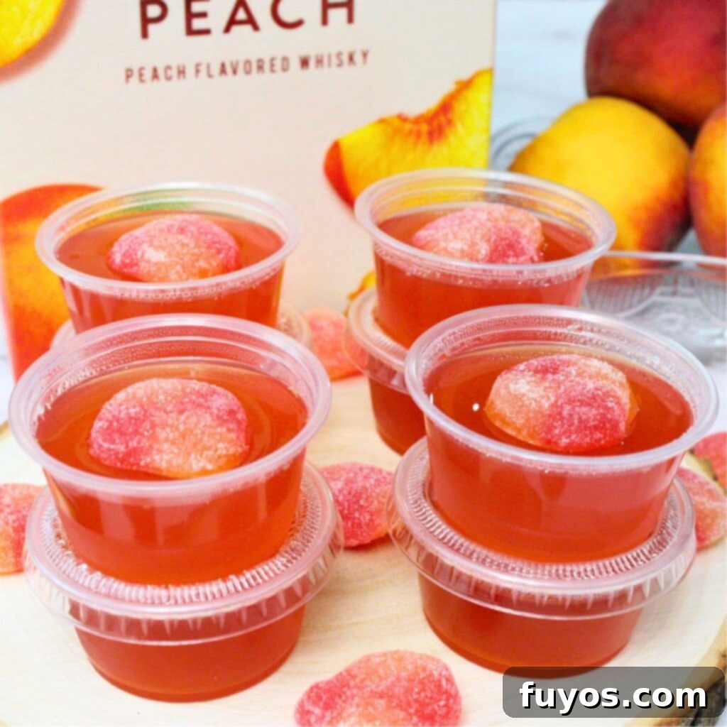Effortless Crown Peach Jello Shots With Only Four Ingredients 2 crown royal peach jello shots recipe dinners done quick featured image