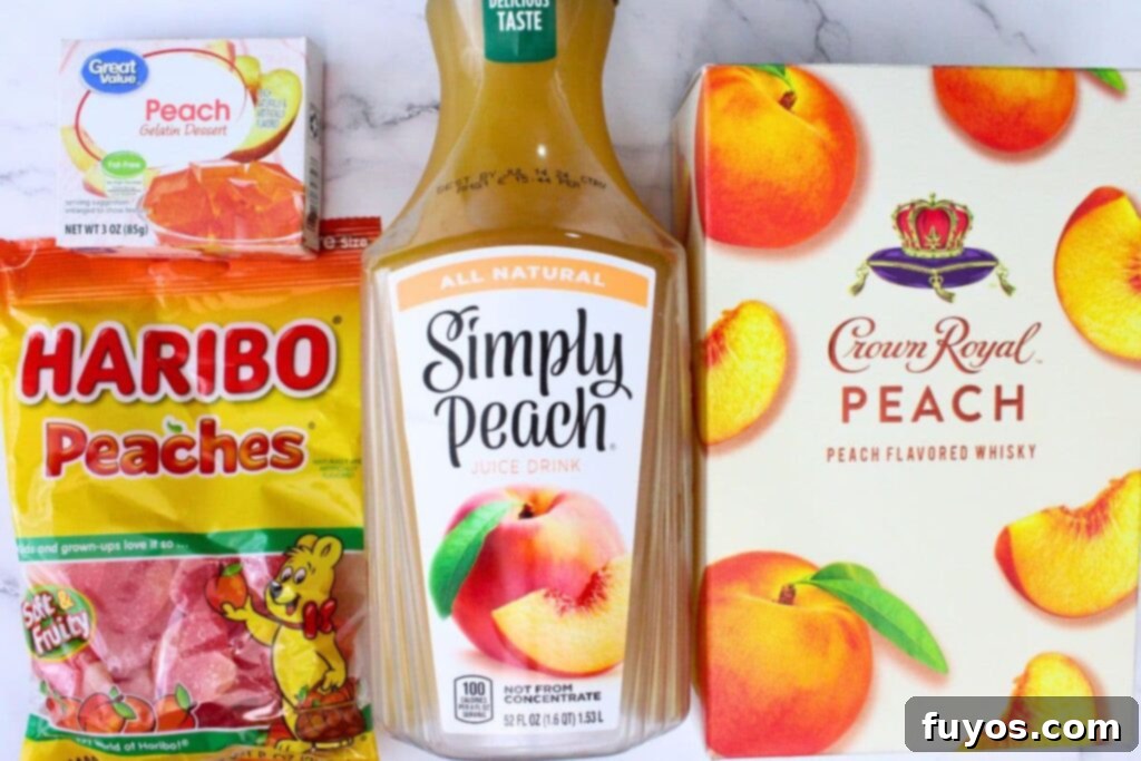 Effortless Crown Peach Jello Shots With Only Four Ingredients 4 ingredients to make crown peach jello shots