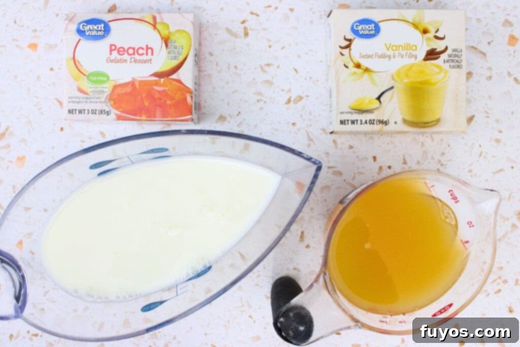 Effortless Peach Pudding in Minutes 4 ingredients to make microwave peach pudding