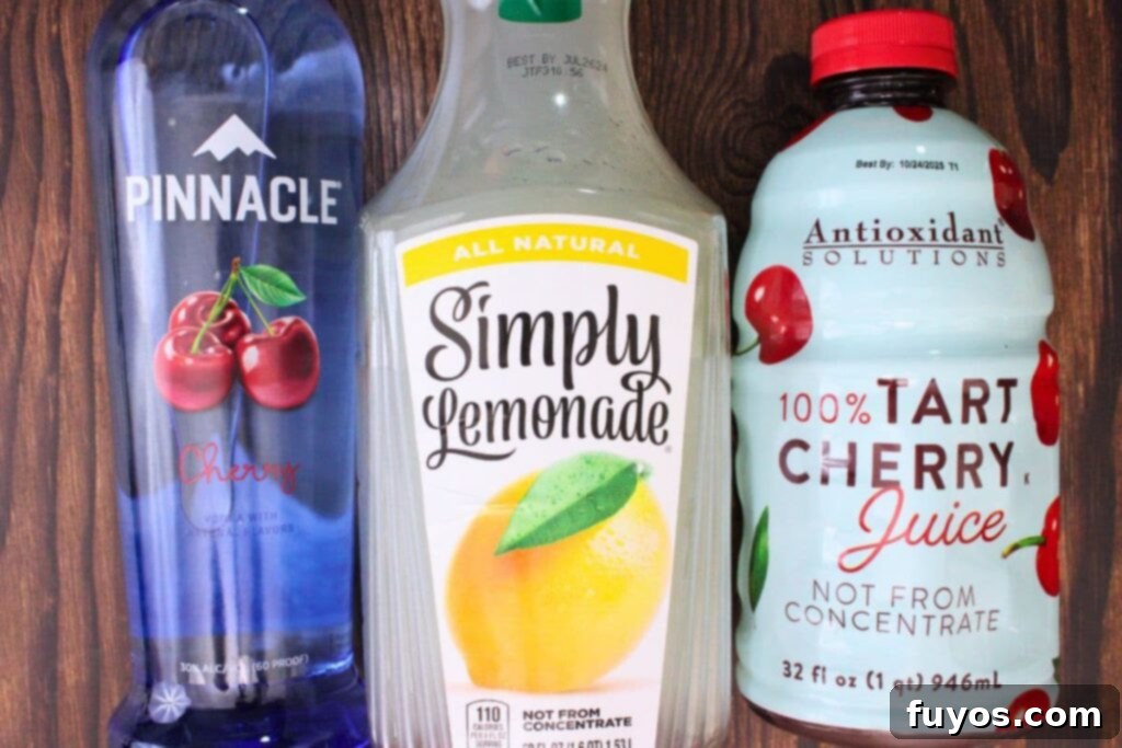 Effortless Cherry Vodka Lemonade 4 ingredients to make cherry vodka lemonade