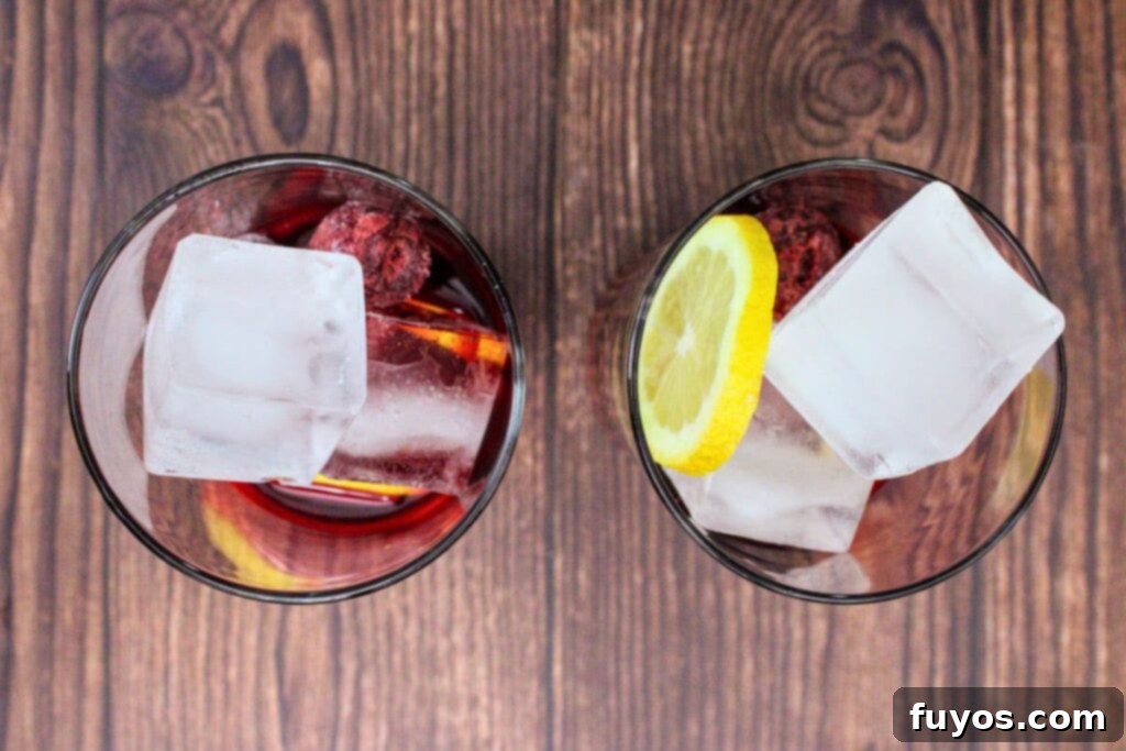 Effortless Cherry Vodka Lemonade 6 add ice to the glass with your cherry mixture