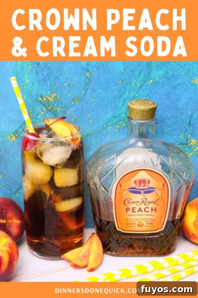 crown peach and cream soda cocktail recipe dinners done quick pinterest
