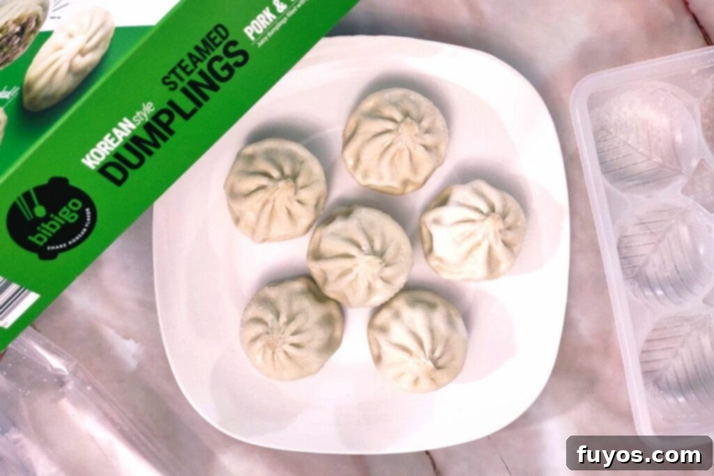 Crispy Bibigo Air Fryer Dumplings Pork or Chicken 4 remove frozen bibigo dumplings from all packaging