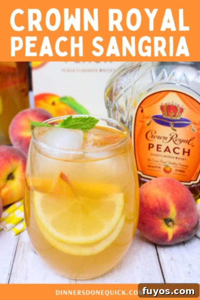 crown royal peach sangria cocktail recipe dinners done quick pinterest