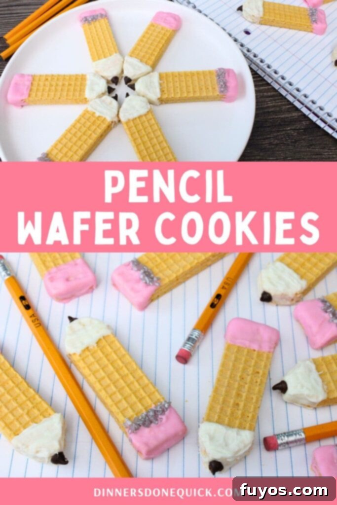 Pencil Wafer Cookies Perfect for Back to School Fun 14 pencil wafer cookies recipe dinners done quick pinterest