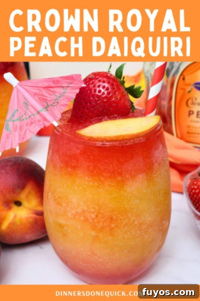 crown royal peach daiquiri cocktail recipe dinners done quick pinterest