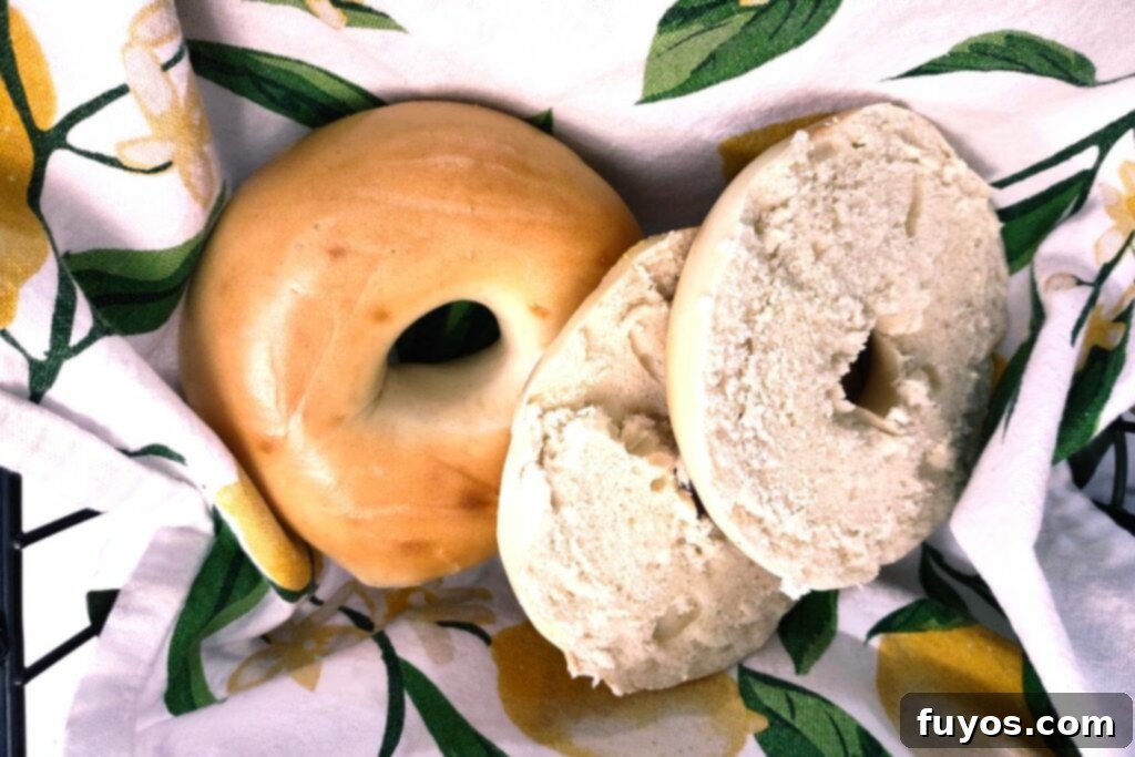 Air Fryer Defrosting Bagels for Warm Fluffy Results 5 A perfectly defrosted bagel, still fluffy and soft, emerging from the air fryer, ready for the next step.