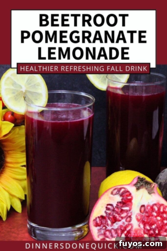 Easy Three Ingredient Beetroot Pomegranate Lemonade 12 beetroot pomegranate lemonade recipe dinners done quick pinterest
