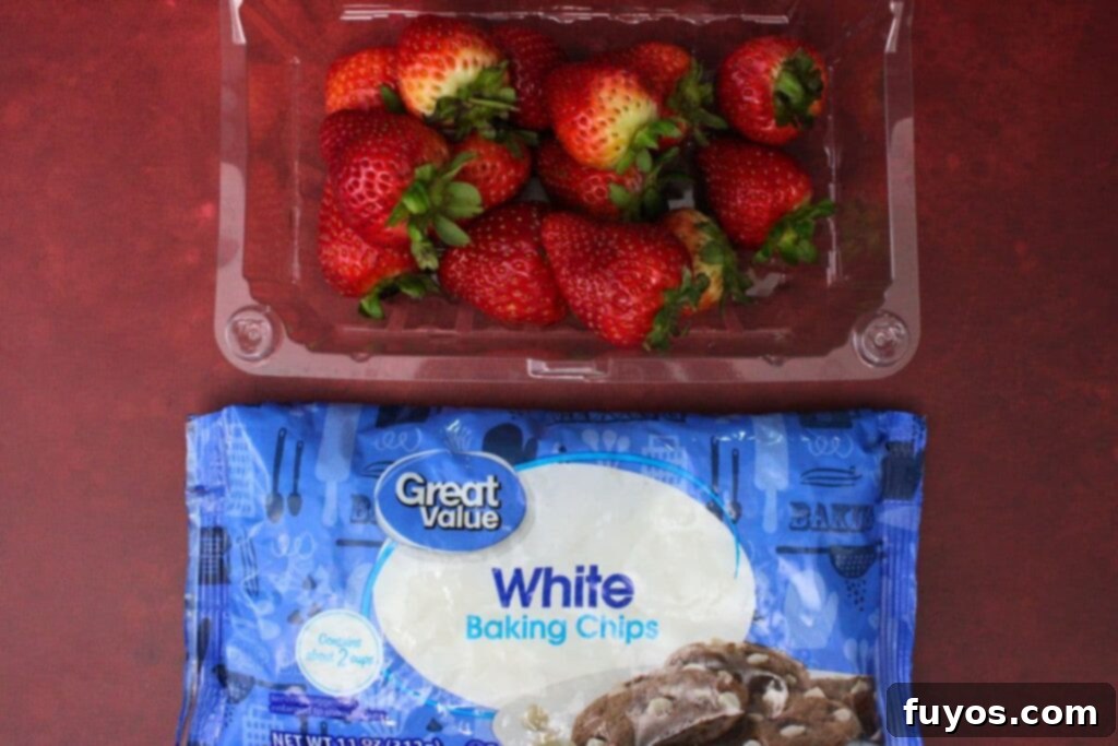 ingredients to make chocolate strawberry skulls