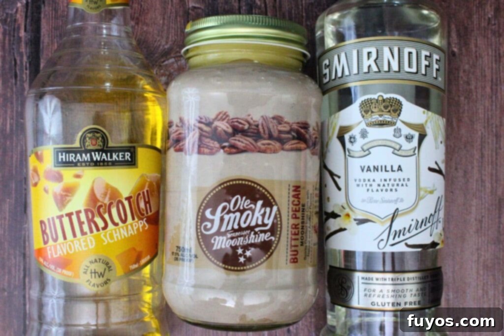 ingredients to make pecan pie shot