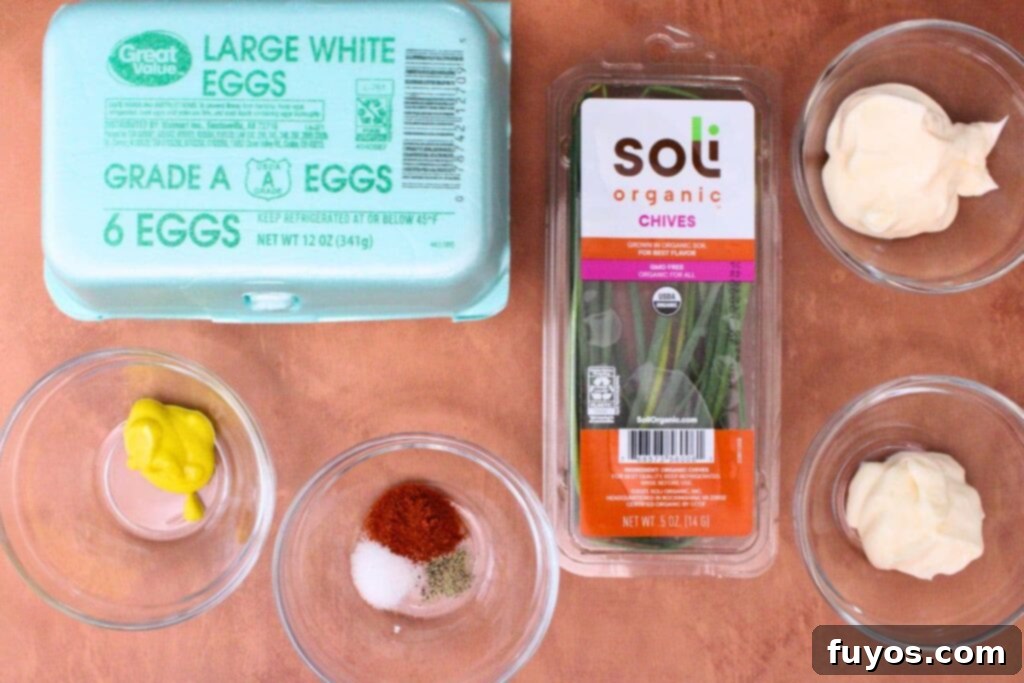 ingredients to make pumpkin deviled eggs