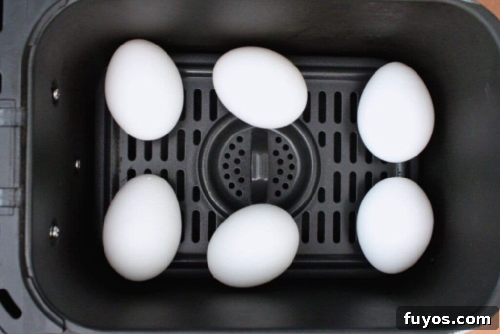 place eggs directly on grate in air fryer basket