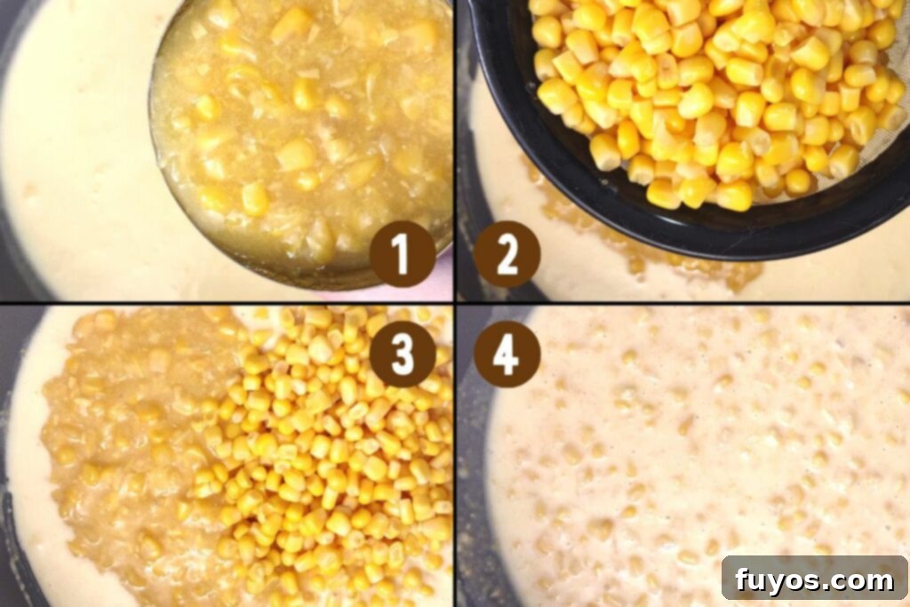 Effortless Air Fryer Corn Casserole Your New Go To Side 7 fold in a can of creamed corn and drained sweet corn