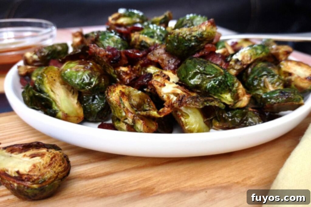 how to make brussel sprouts in the air fryer with bacon and maple syrup dinners done quick