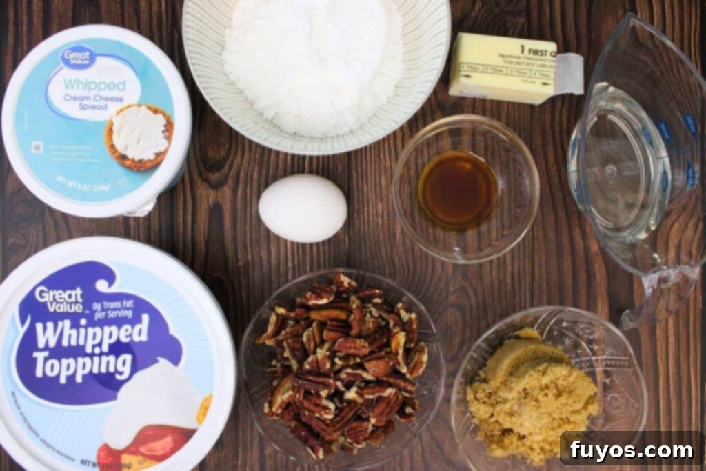 ingredients to make pecan pie dip