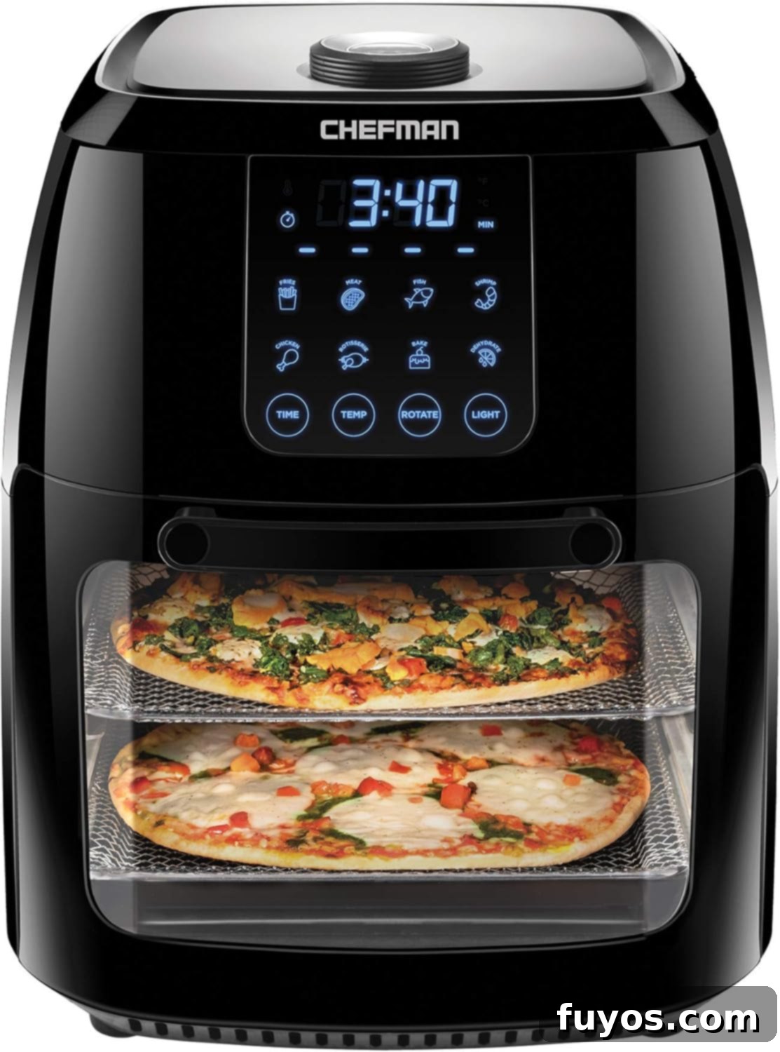 Chefman 6.3 Quart Digital Air Fryer with Rotisserie - Front View