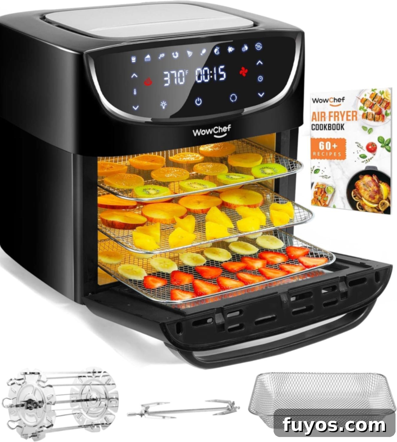 WowChef 20 Quart Air Fryer Oven for large families - Side View
