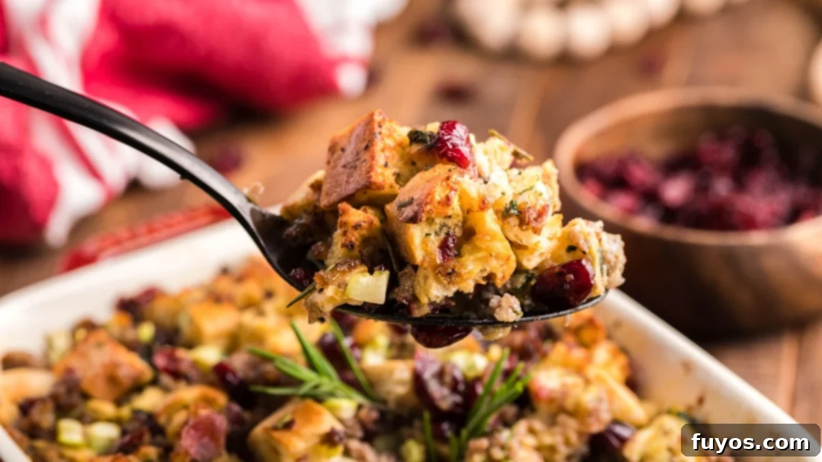 Crispy & Quick: 19 Air Fryer Thanksgiving Recipes for a Perfect Feast 17 Air fryer whiskey sausage and cranberry stuffing with crispy exterior and moist interior.