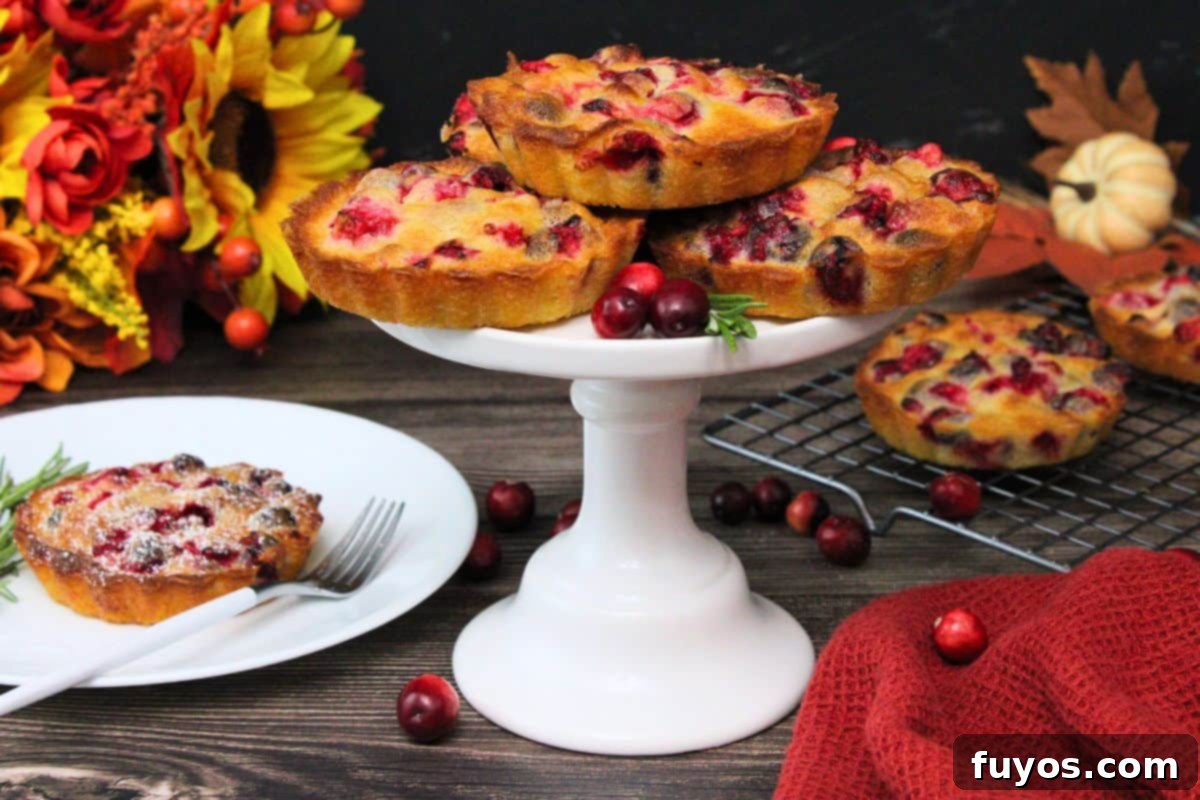 Crispy & Quick: 19 Air Fryer Thanksgiving Recipes for a Perfect Feast 20 Several mini crustless cranberry pies on a dessert stand, cooling on a wire rack.