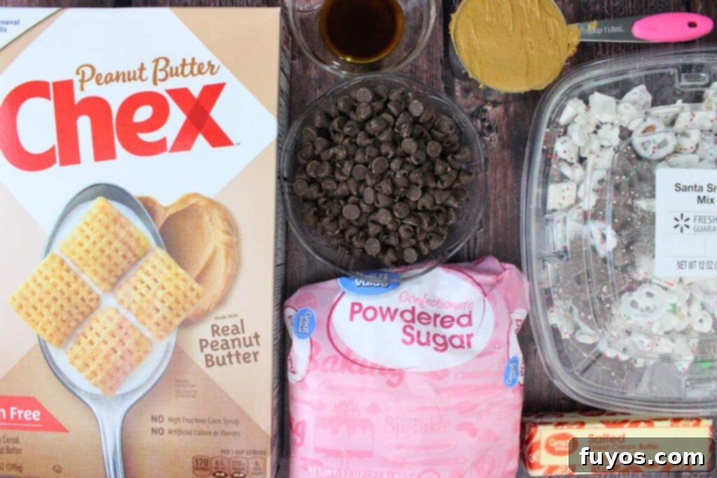 Easy No Bake Christmas Puppy Chow 4 ingredients to make christmas puppy chow