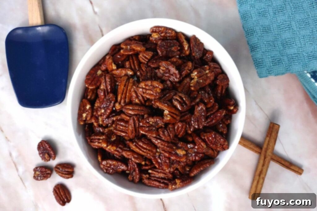 serve candied pecans roasted in air fryer as a tasty snack
