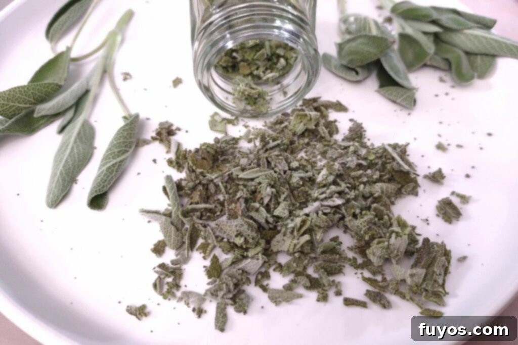 easy fresh dried sage in air fryer