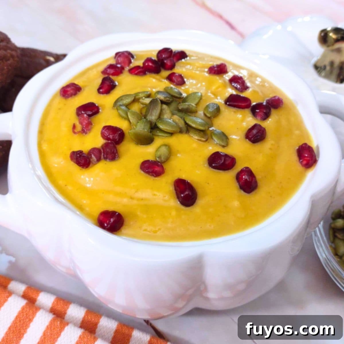 fresh roasted butternut squash soup in the air fryer dinners done quick featured image