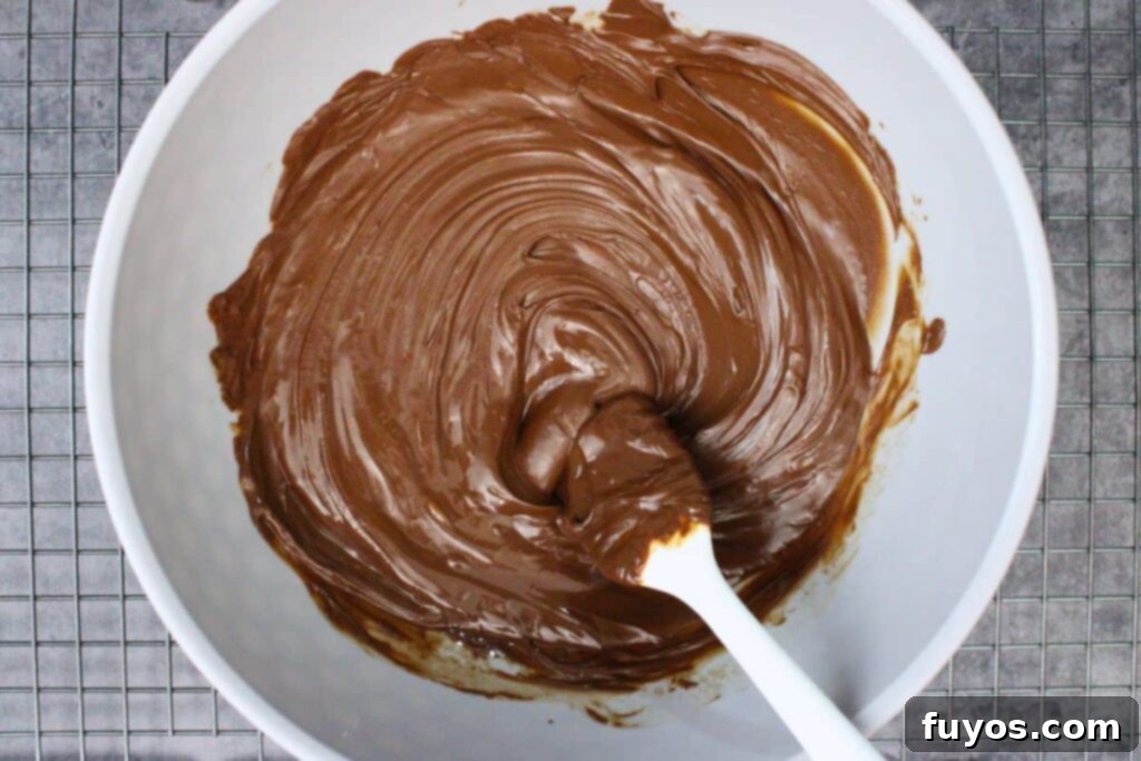 cook chocolate until fully melted and smooth