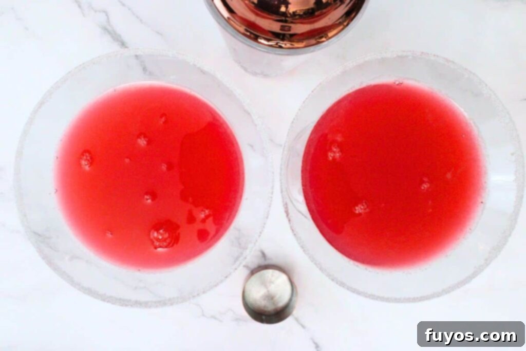 The Ultimate Homemade Raspberry Lemon Drop Cheesecake 8 shake and strain raspberry lemon drop into prepared glasses