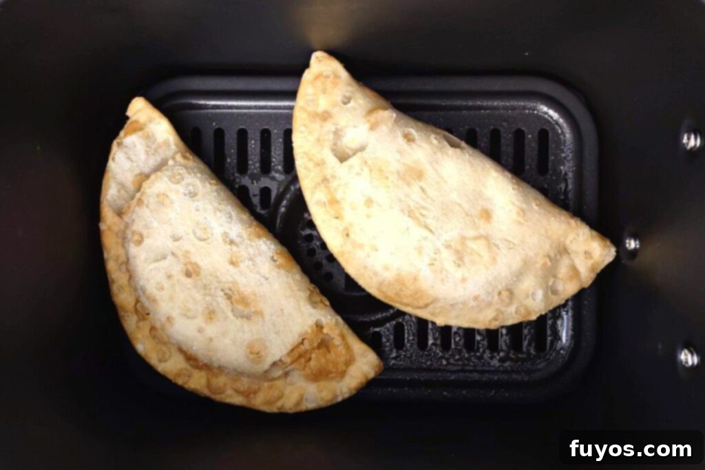 place trader joe's frozen empanadas in air fryer basket