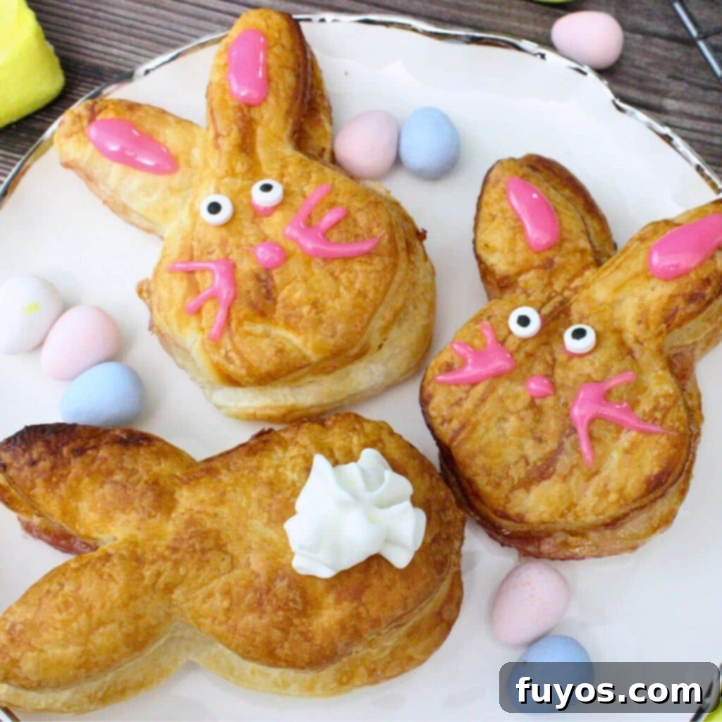 Cute Easter Air Fryer Puff Pastry Bunnies 2 puff pastry bunnies recipe dinners done quick featured image