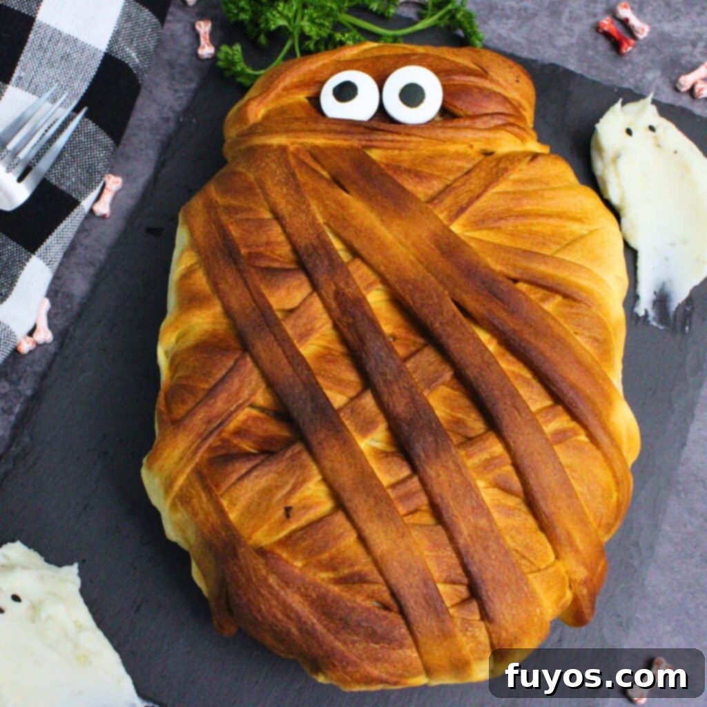 Spooky Halloween Air Fryer Mummy Meatloaf 2 mummy meatloaf recipe dinners done quick featured image