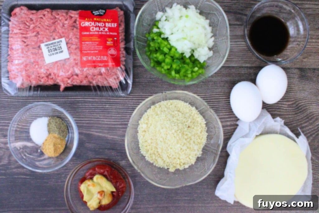 ingredients to make meatloaf muffins
