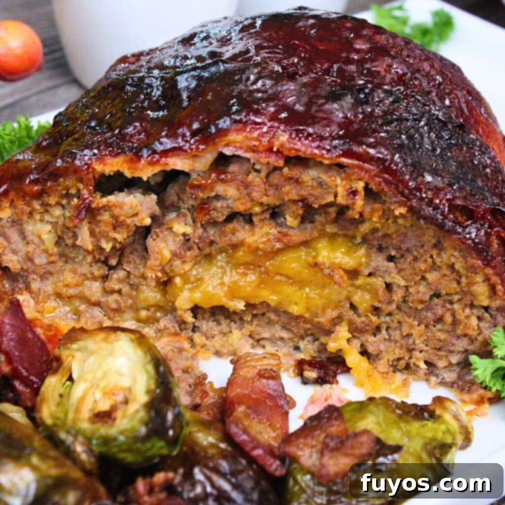 Bacon Wrapped Cheesy Stuffed Meatloaf Air Fryer Oven 2 bacon wrapped meatloaf recipe dinners done quick featured image