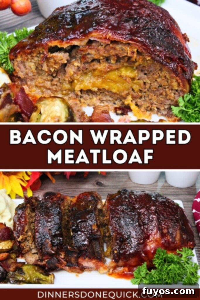 Bacon Wrapped Cheesy Stuffed Meatloaf Air Fryer Oven 14 bacon wrapped meatloaf recipe dinners done quick pinterest