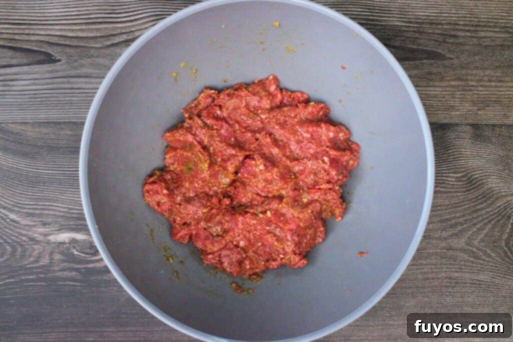 Bacon Wrapped Cheesy Stuffed Meatloaf Air Fryer Oven 5 in a large bowl combine ingredients for meatloaf