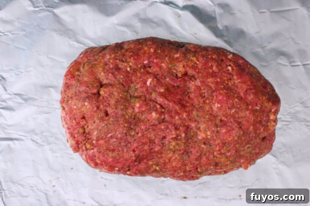 Bacon Wrapped Cheesy Stuffed Meatloaf Air Fryer Oven 6 add cheese to center and form meat into loaf shape