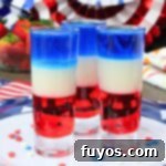 Stacked Red White Blue Party Shots 11 red white and blue shots recipe dinners done quick featured image
