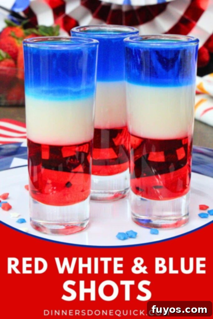 Stacked Red White Blue Party Shots 12 red white and blue shots recipe dinners done quick pinterest