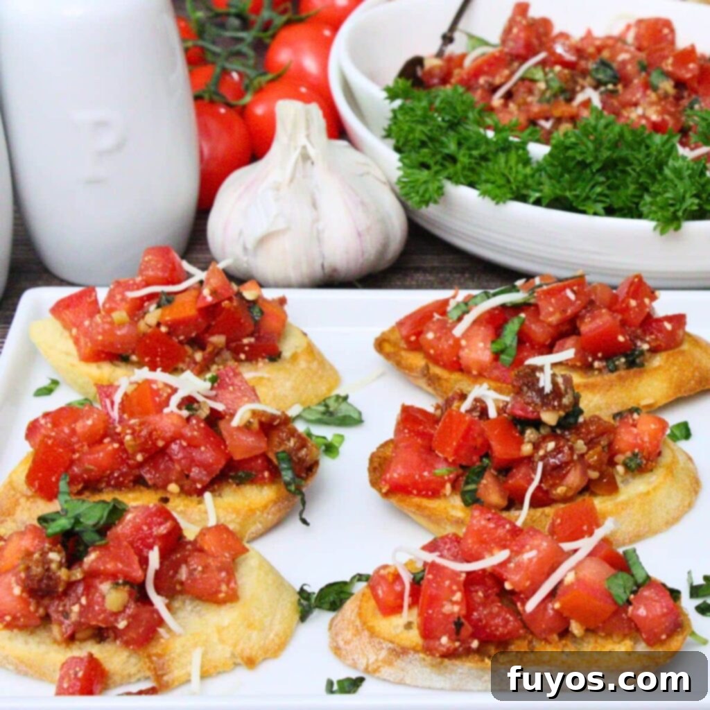 Air Fryer Bruschetta Recipe with Fresh Tomatoes and Basil, a perfect summer appetizer