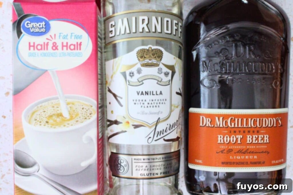 Grown-Up Root Beer Float Shots: A Sip of Summer Nostalgia 4 ingredients to make root beer float shot