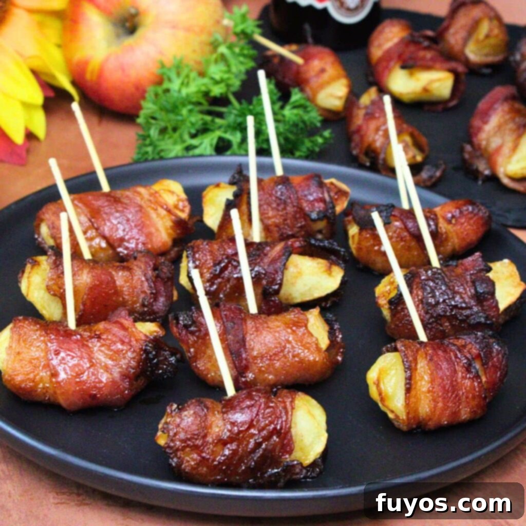 Sweet and Savory Air Fryer Bacon Apple Bites 2 bacon wrapped apples recipe dinners done quick featured image