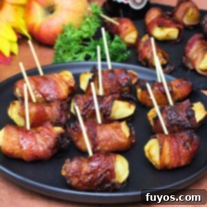 Sweet and Savory Air Fryer Bacon Apple Bites 10 bacon wrapped apples recipe dinners done quick featured image